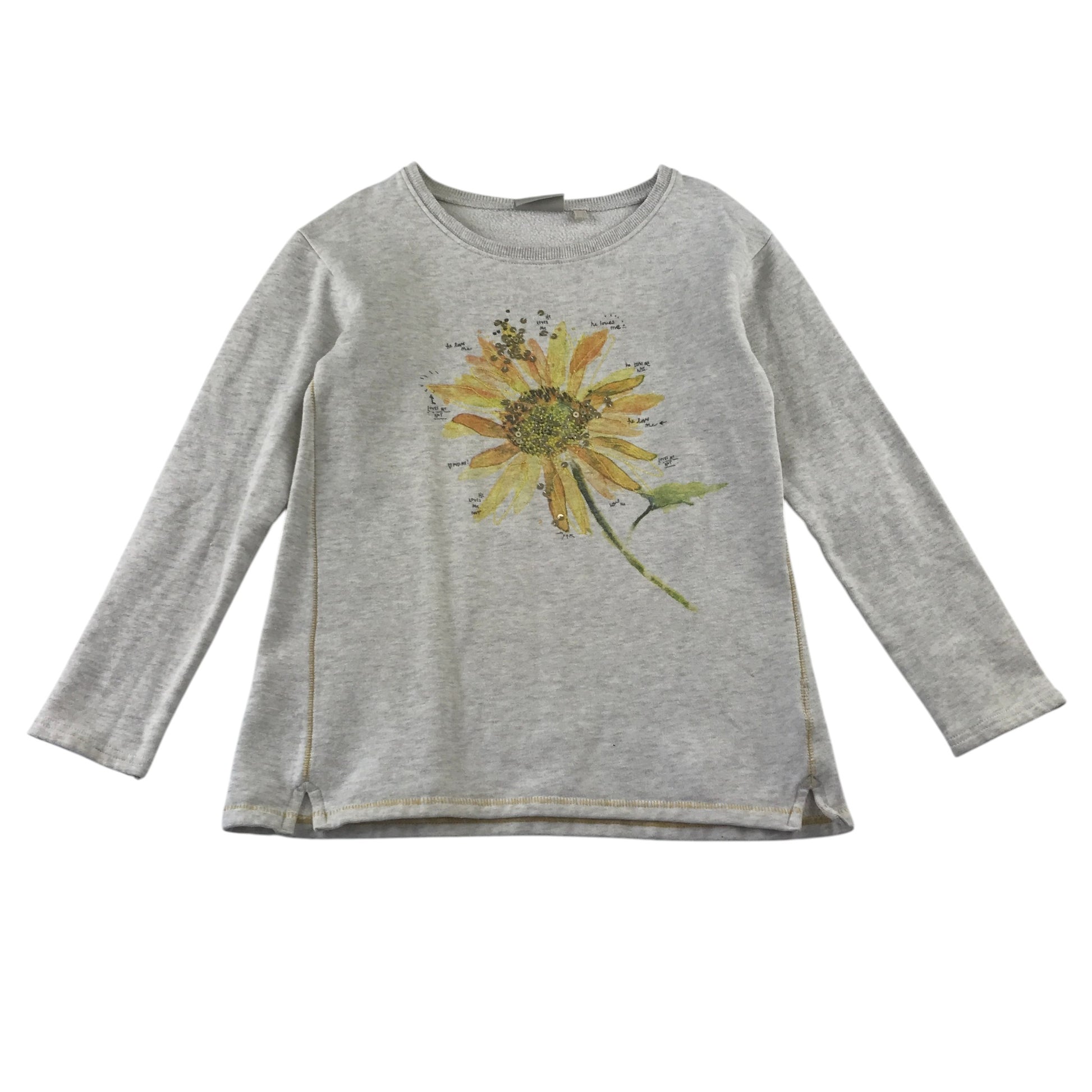 Next 8-9 years cream light jumper sunflower cotton polyester