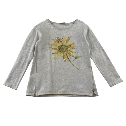 Next 8-9 years cream light jumper sunflower cotton polyester
