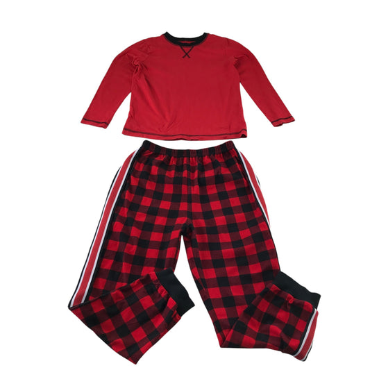 Next 8 years red check pyjama set polyester