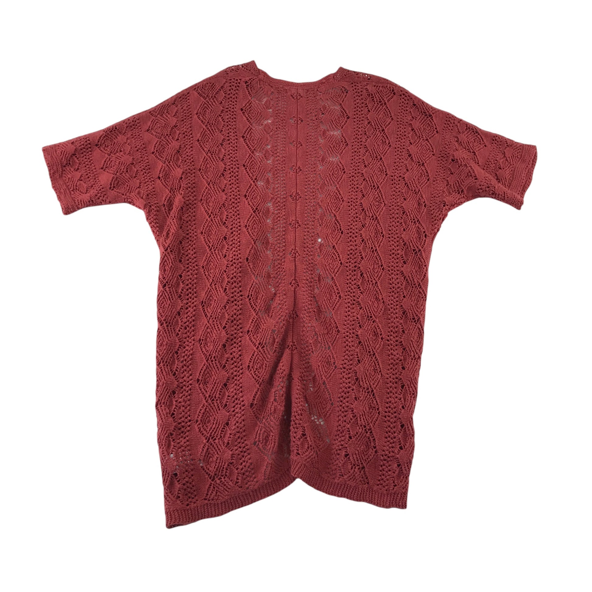 Next 9-10 years terracotta red long open cardigan cotton