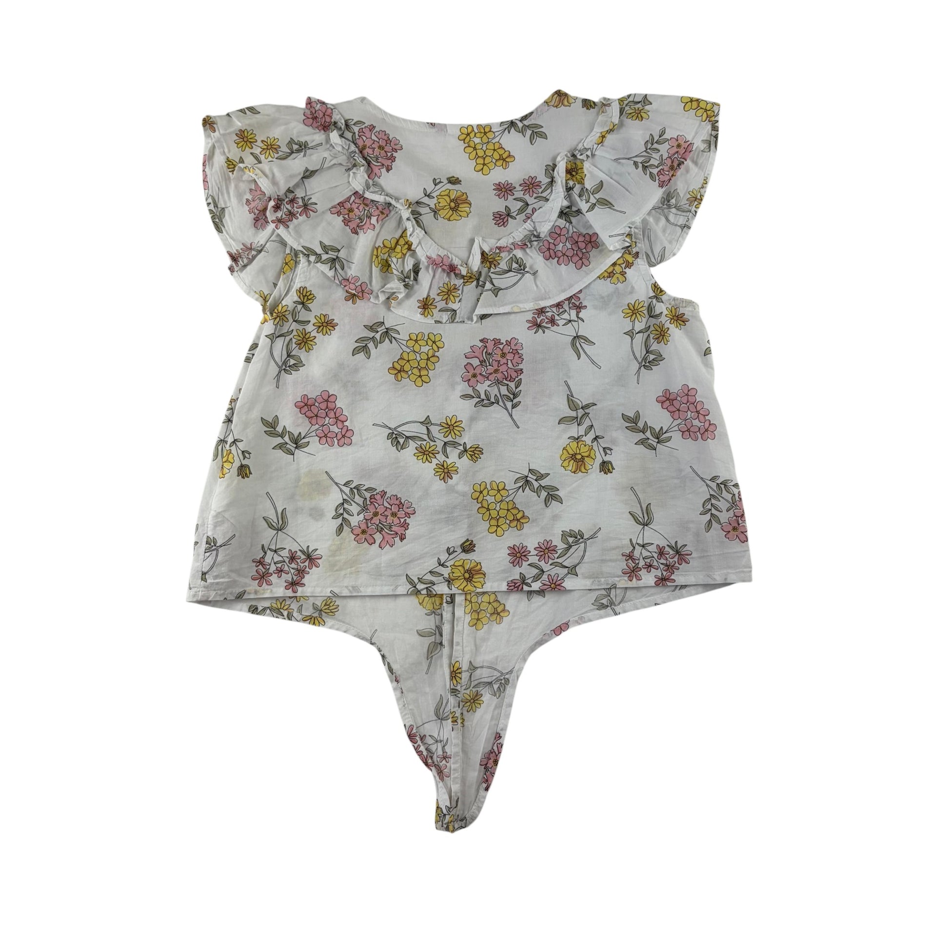 Next 9-10 years white floral blouse cotton