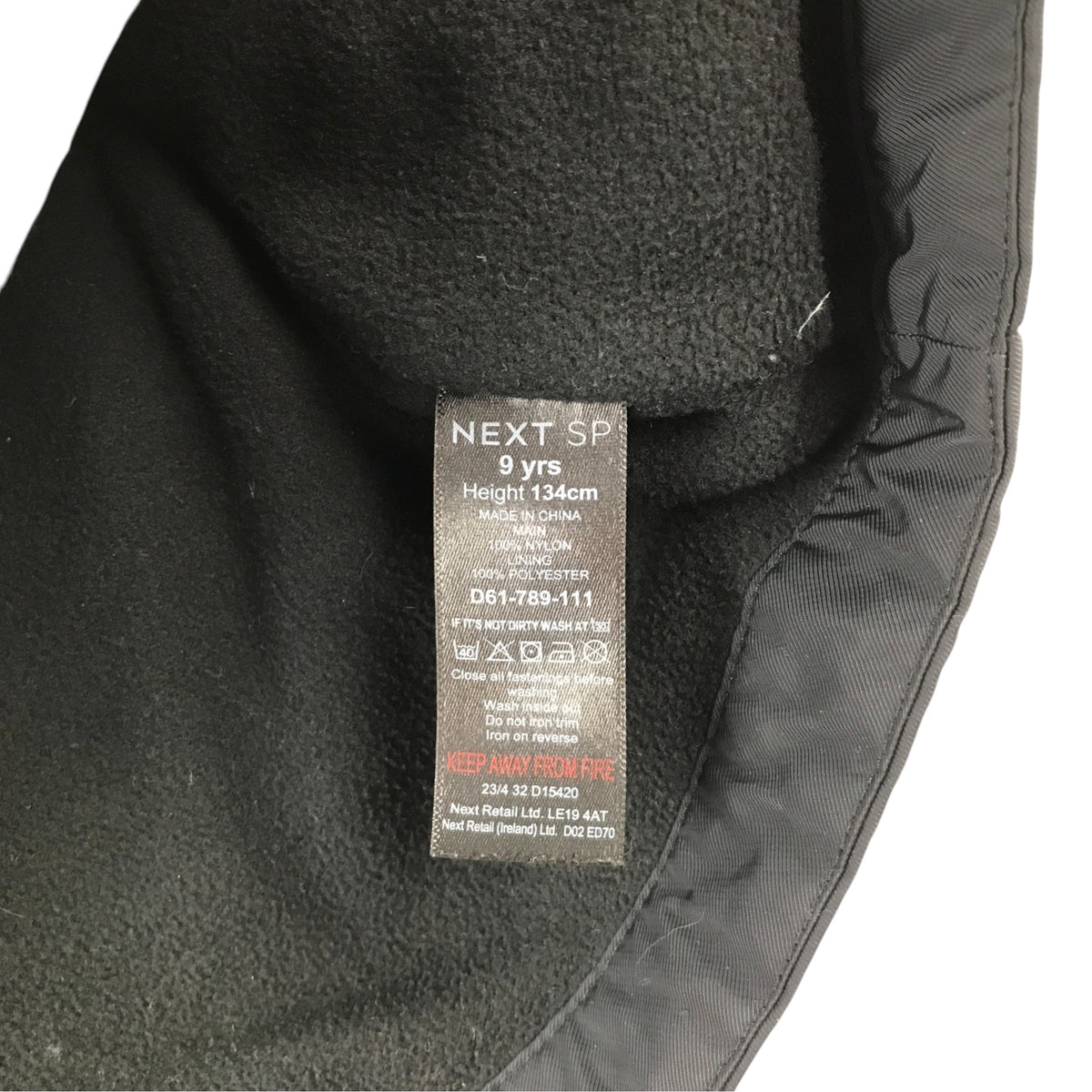 Next 9 years black warm jacket polyester nylon