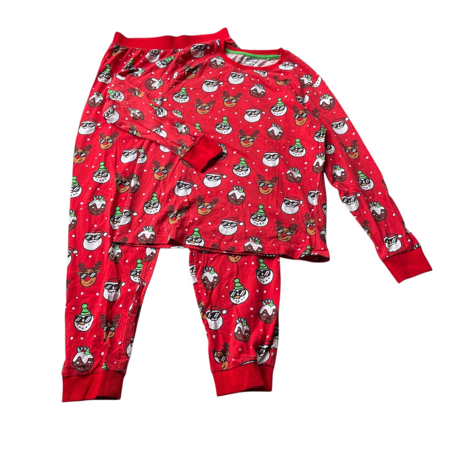 Next 10-11 years red Christmas pyjama set cotton