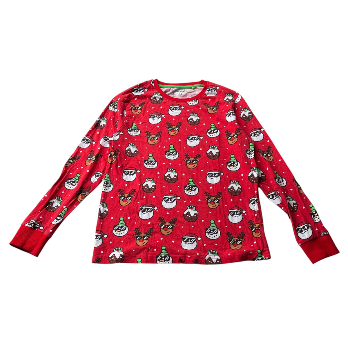 Next 10-11 years red Christmas pyjama set cotton