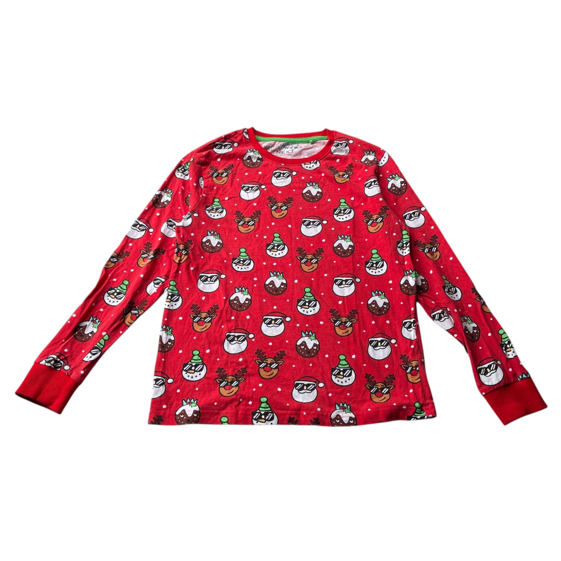Next 10-11 years red Christmas pyjama set cotton