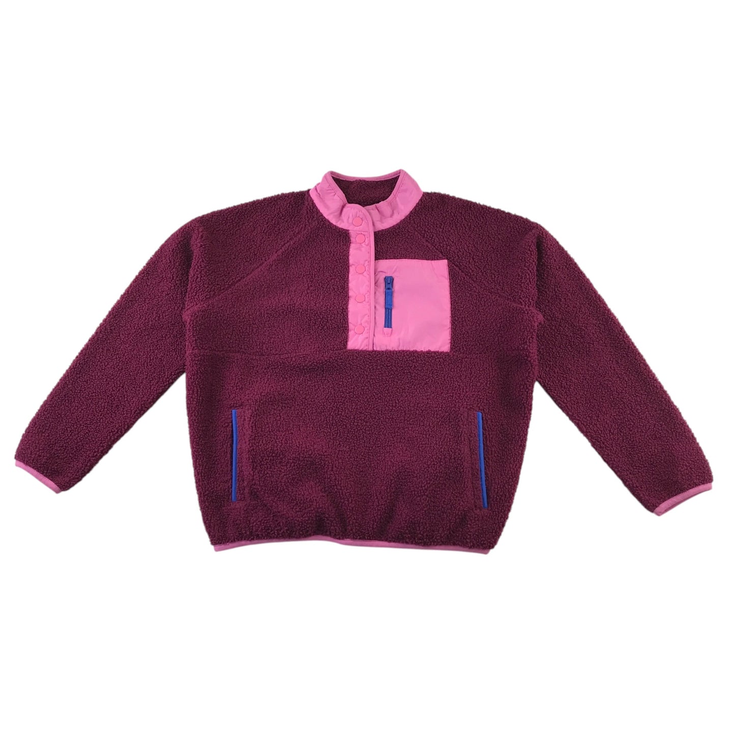 Next 11-12 years burgundy and pink fleece
