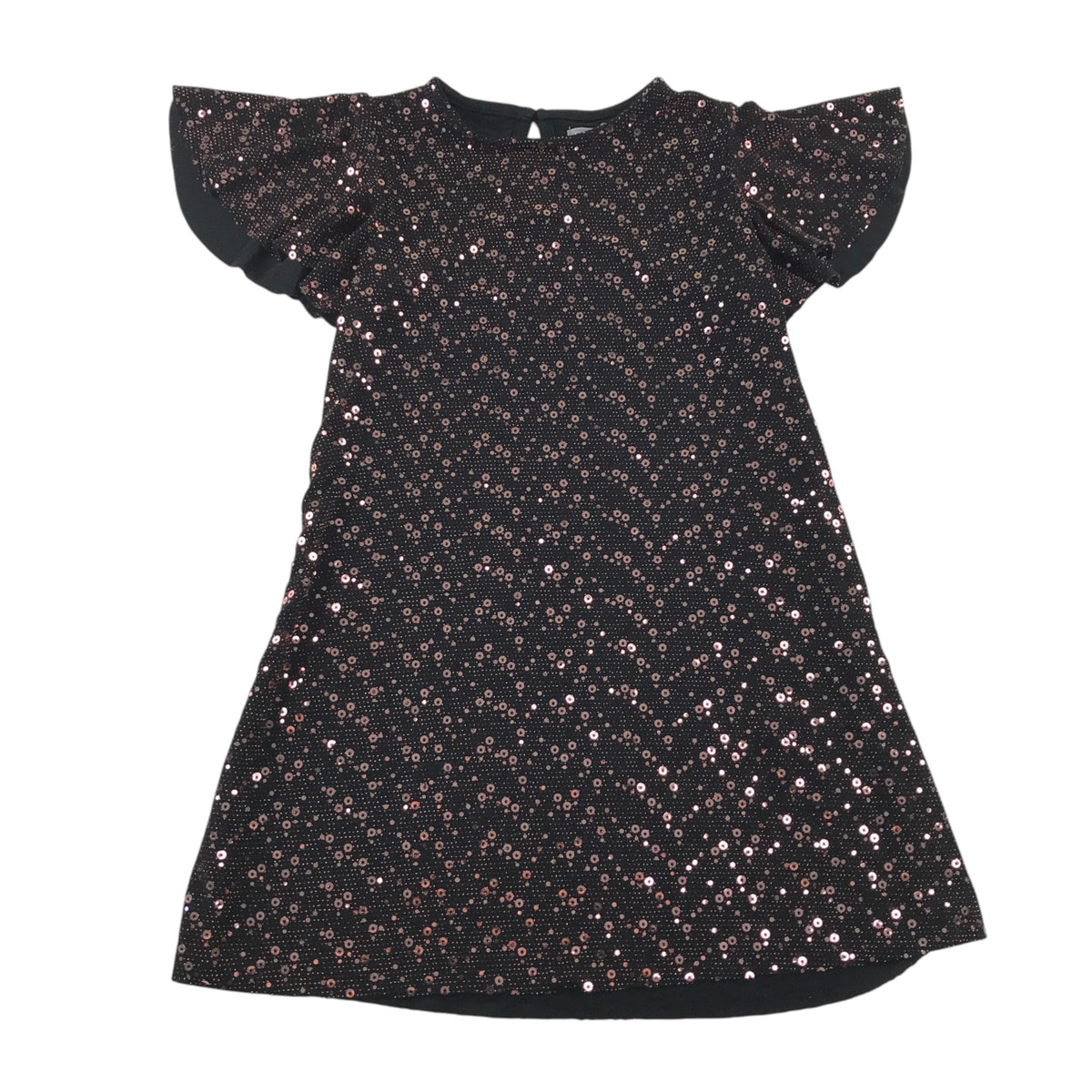 Next 4-5 years dress black sparkly sequins nylon elastane metalised fibres
