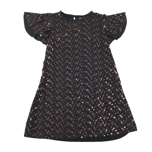 Next 4-5 years dress black sparkly sequins nylon elastane metalised fibres