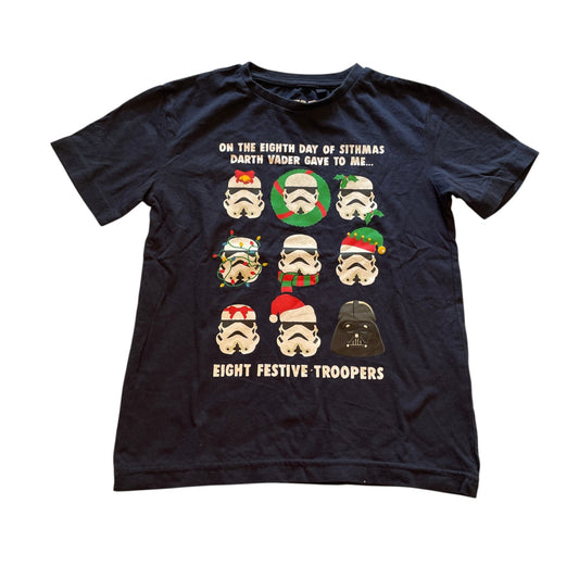Next 4-5 years navy blue Star Wars Christmas cotton t-shirt