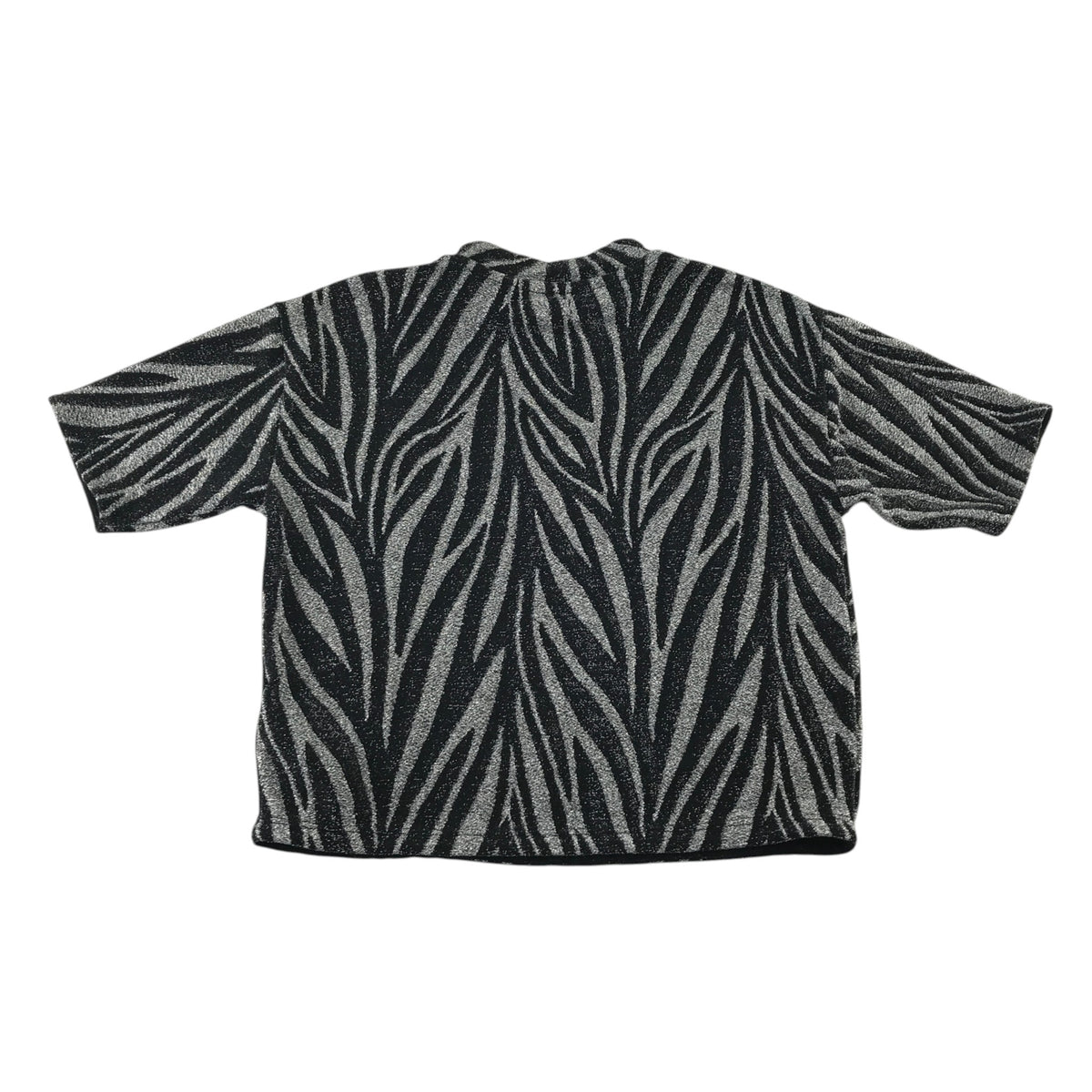 Next 5-6 years black and silver blouse sparkly graphic design nylon elastane