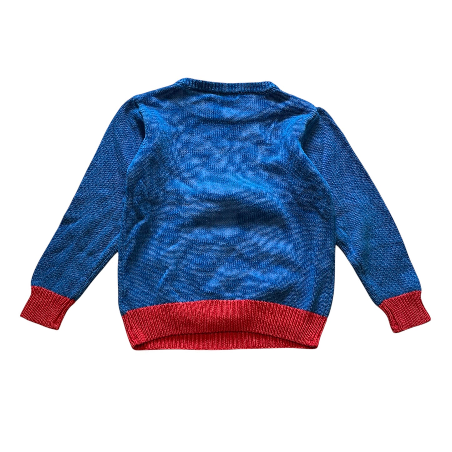 Next 5-6 years blue and red snowman Christmas jumper cotton acrylic wool