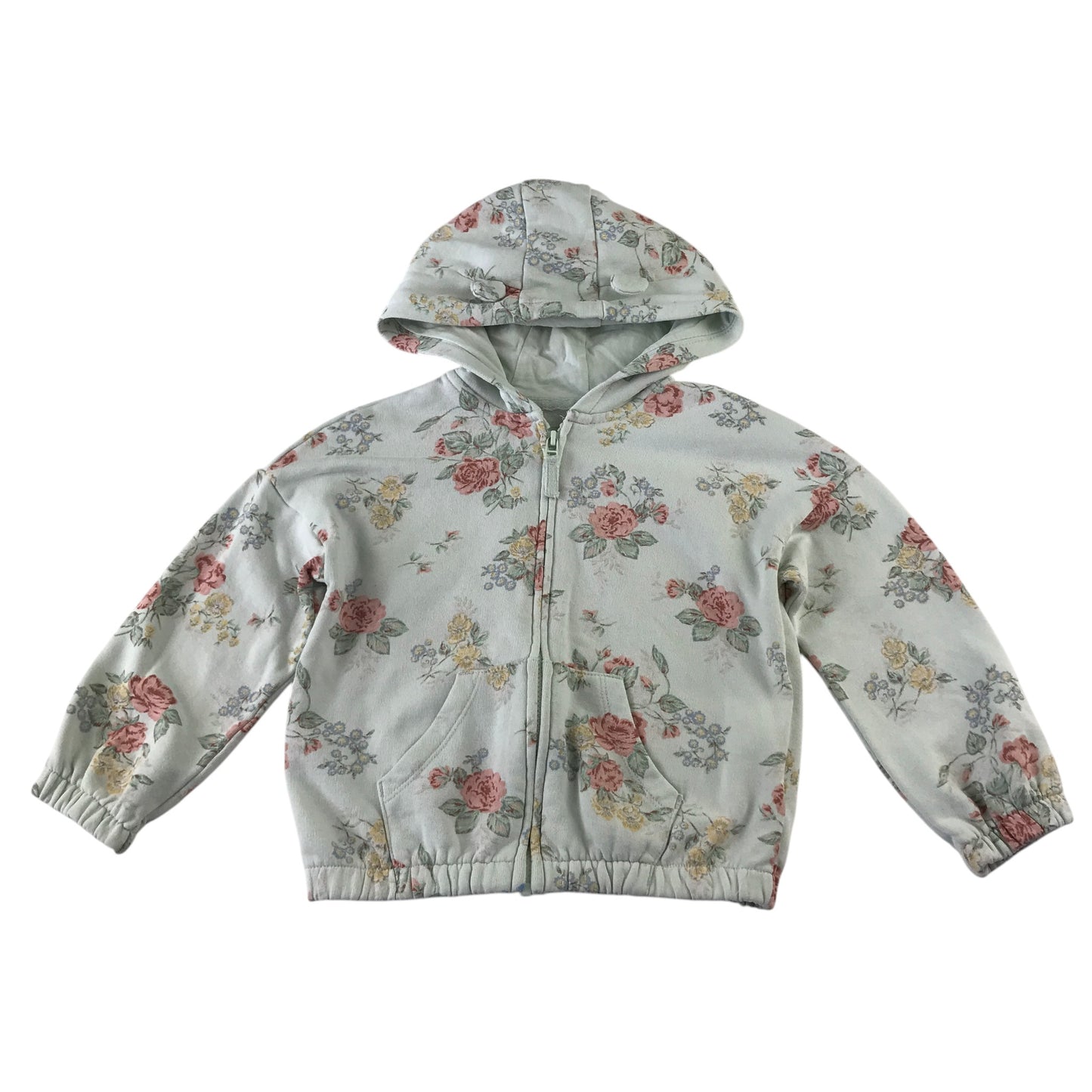 Next 5-6 years light blue floral hoodie cotton