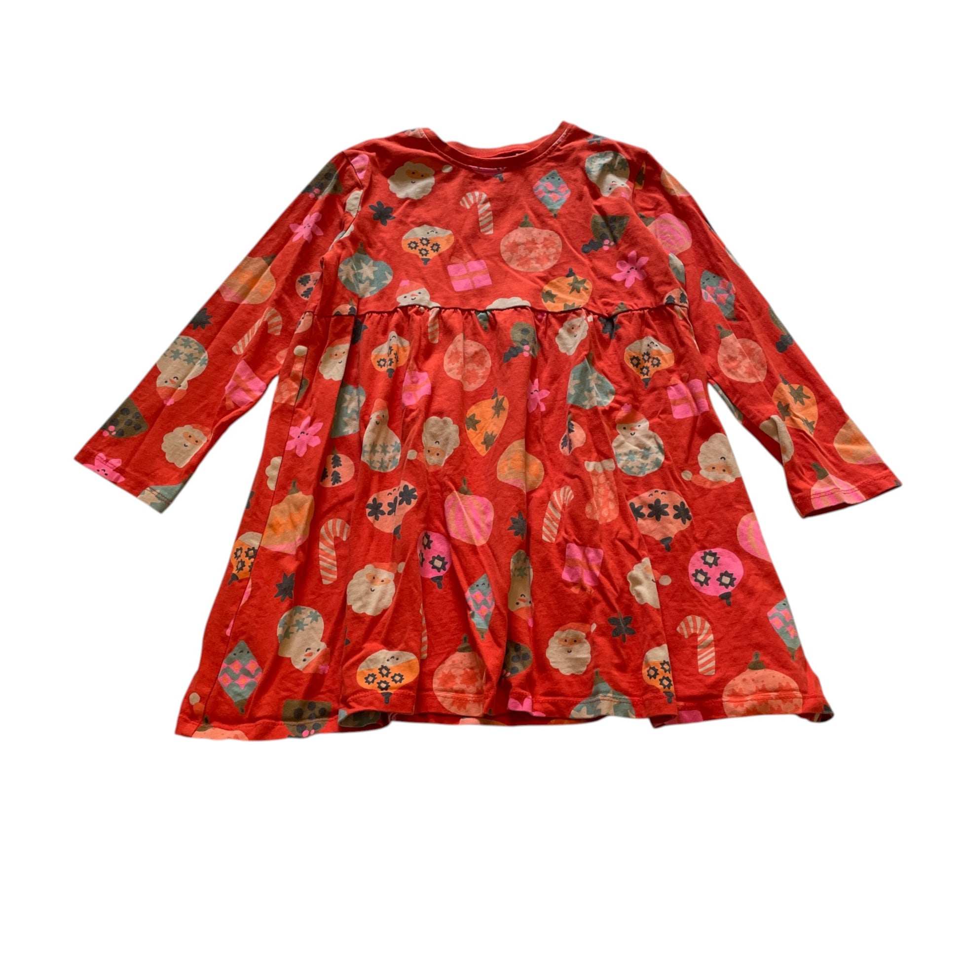 Next 5-6 years red Christmas print cotton dress