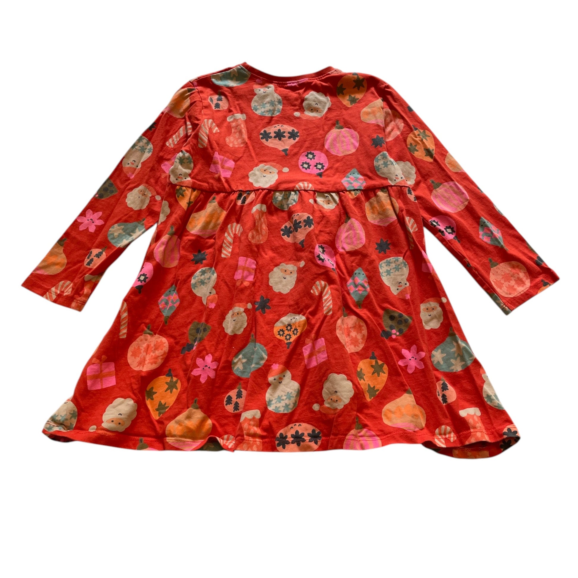 Next 5-6 years red Christmas print cotton dress