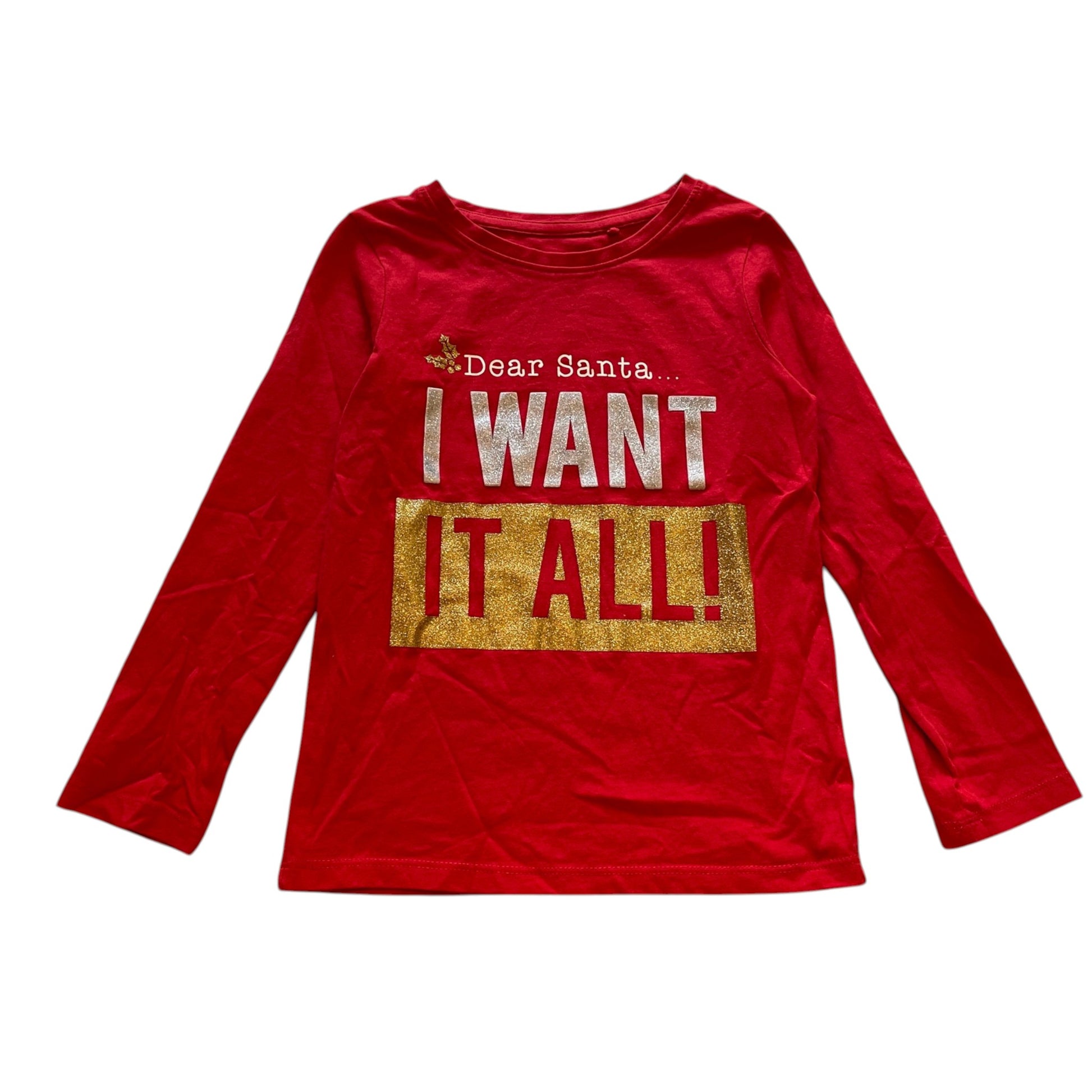 Next 5-6 years red Christmas print cotton t-shirt