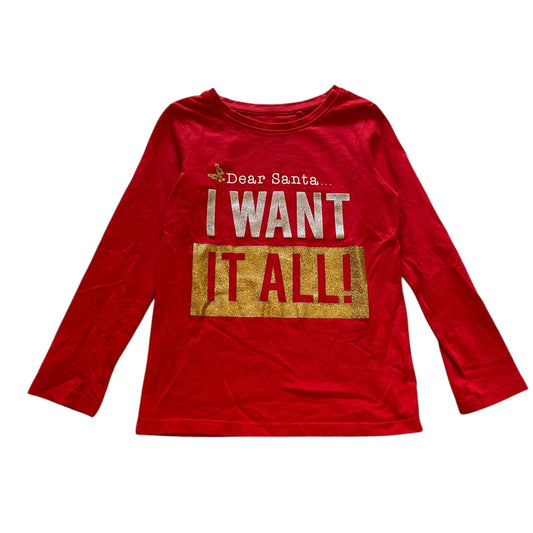 Next 5-6 years red Christmas print cotton t-shirt