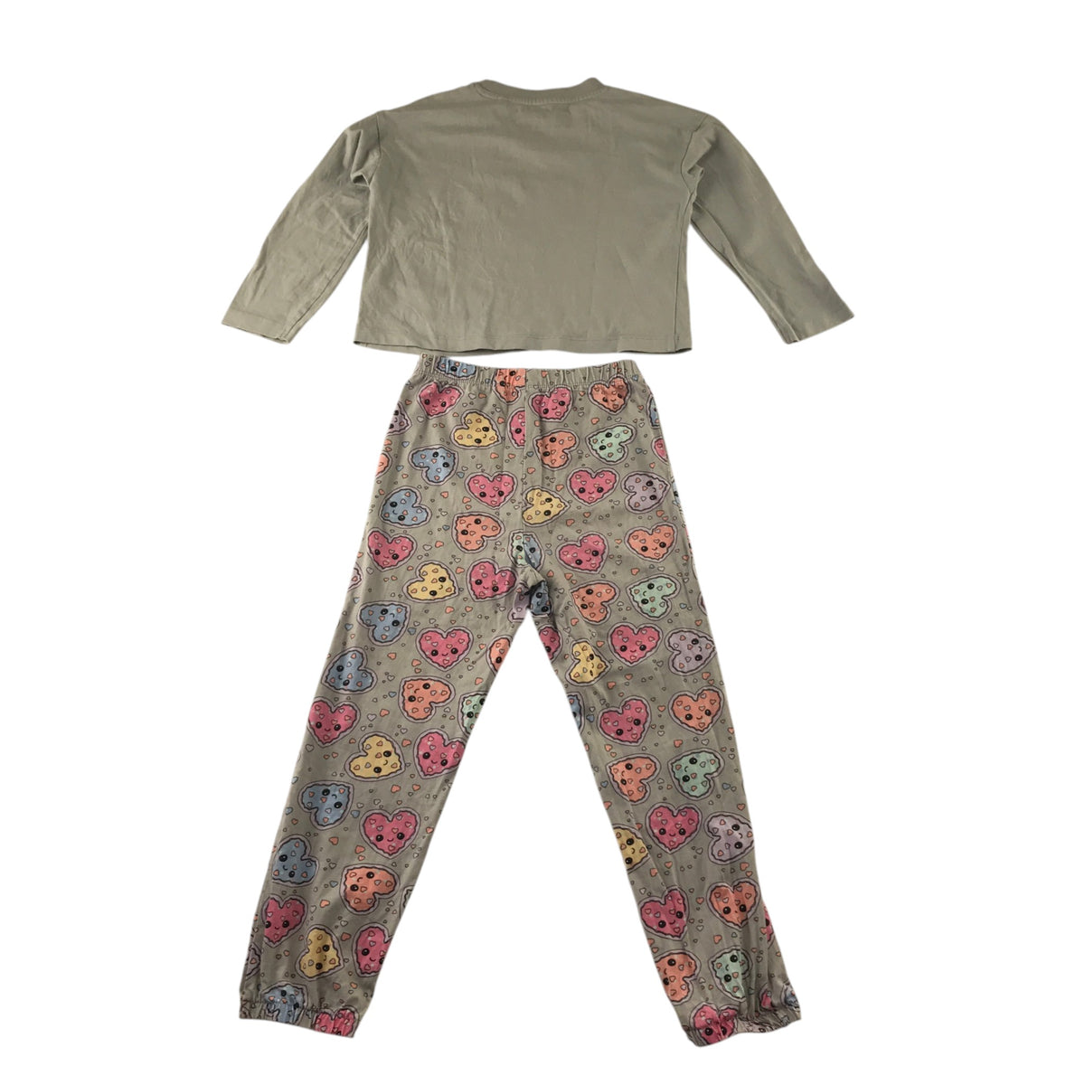 Next 6-7 years grey pyjama set pizza of my heart cotton