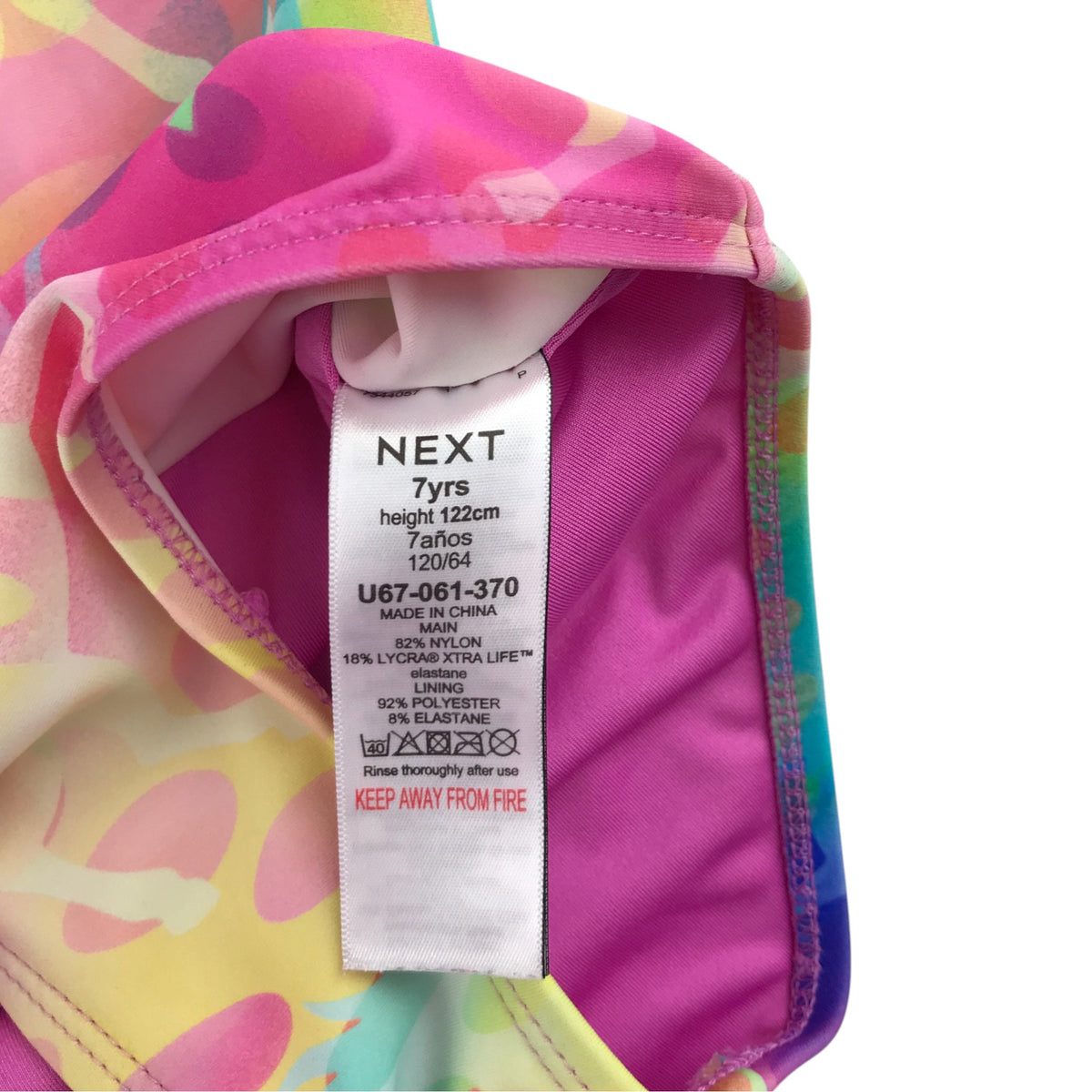 Next 6-7 years multicolour swim costume nylon mix