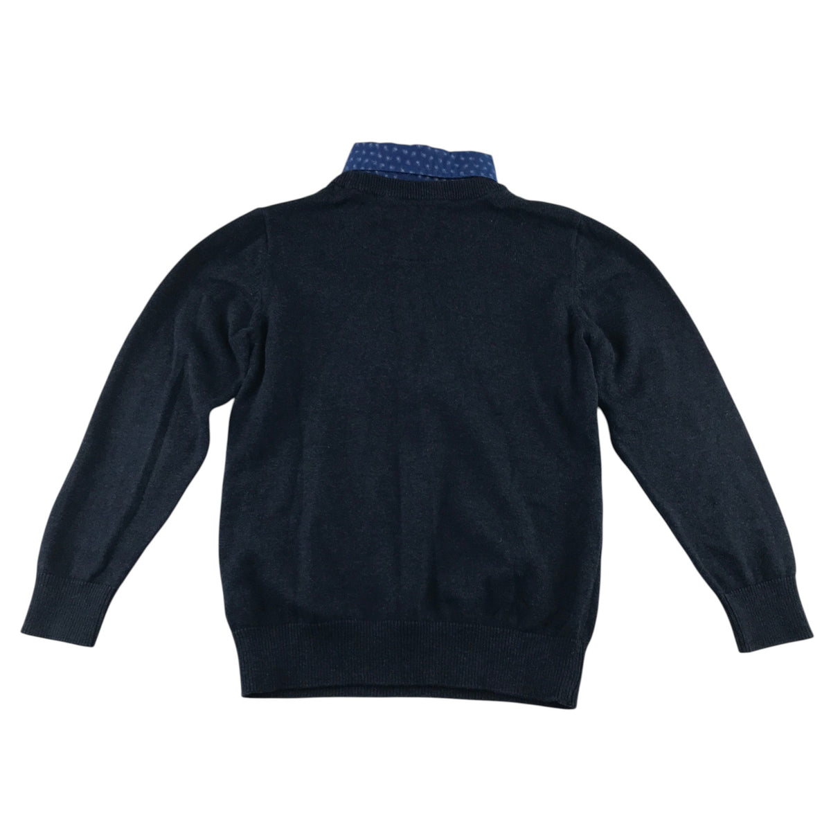 Next 6-7 years navy blue jumper with shirt collars cotton
