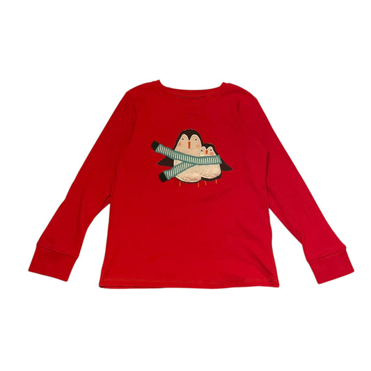 Next 6-7 years red festive penguin t-shirt cotton