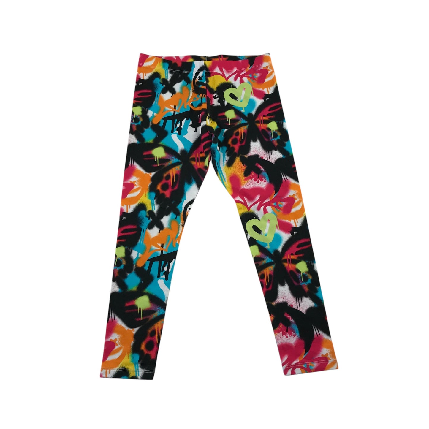 Next 7-8 years multi-colour graffiti leggings cotton elastane