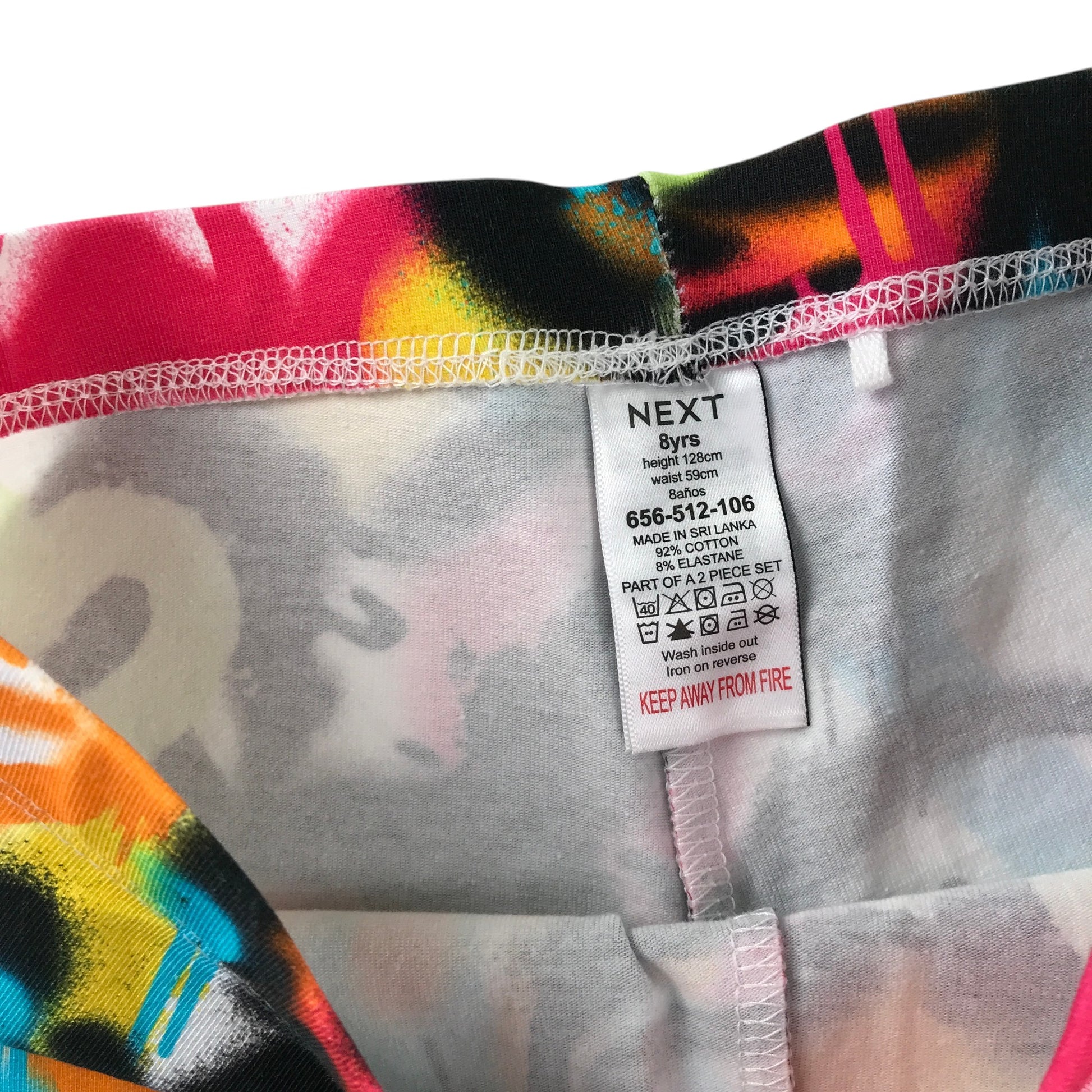 Next 7-8 years multi-colour graffiti leggings cotton elastane