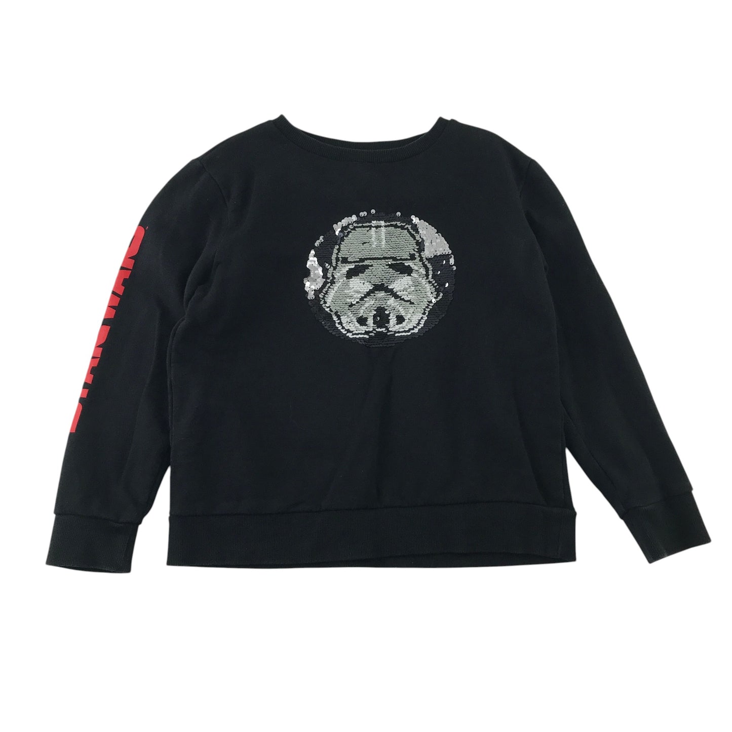 Next 8-9 years black Star Wars sweater flip sequin Storm Trooper and Vader cotton