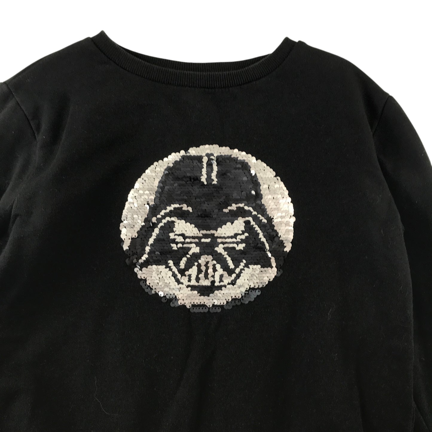 Next 8-9 years black Star Wars sweater flip sequin Storm Trooper and Vader cotton