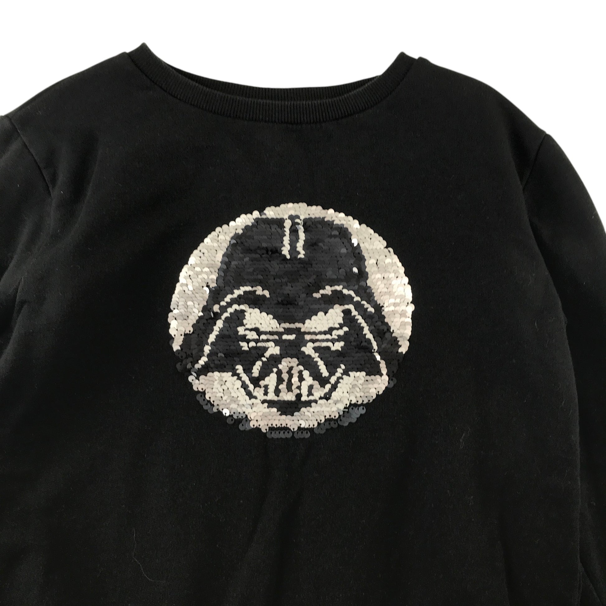 Next 8-9 years black Star Wars sweater flip sequin Storm Trooper and Vader cotton
