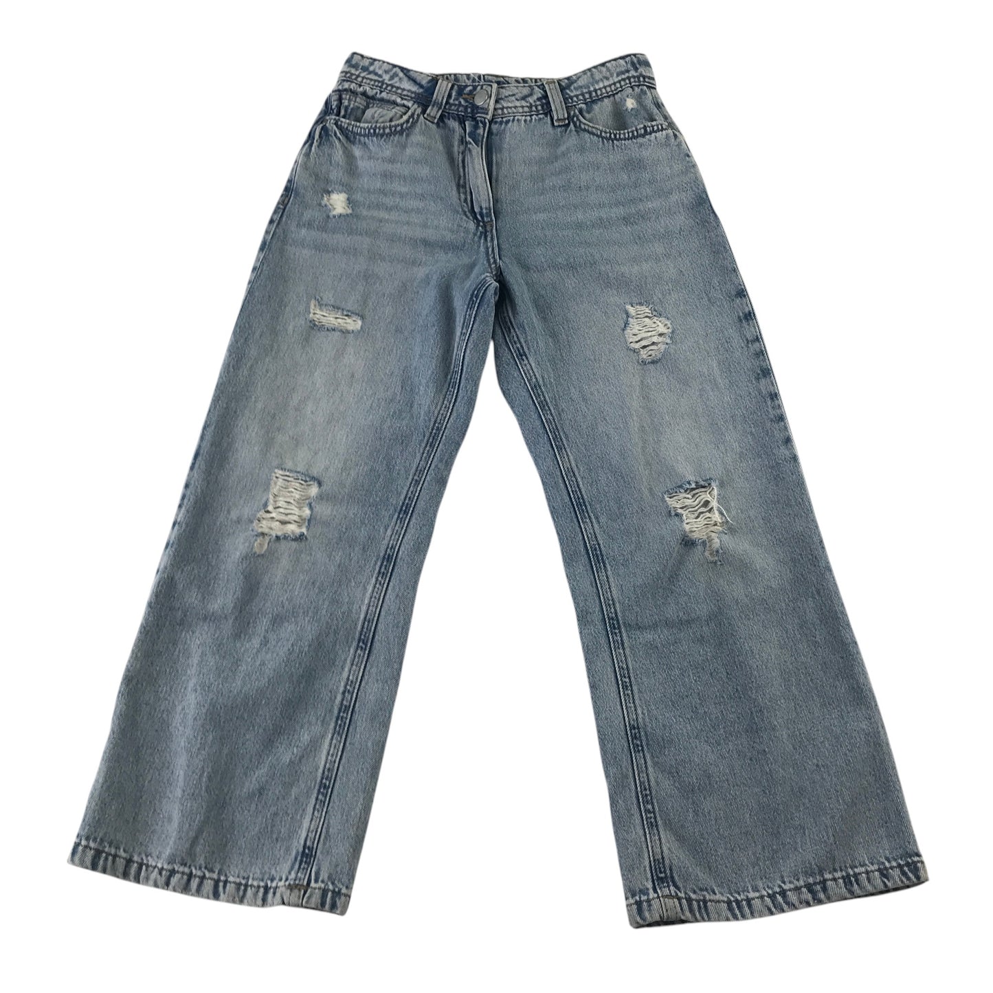 Next 8-9 years blue wide leg cotton jeans