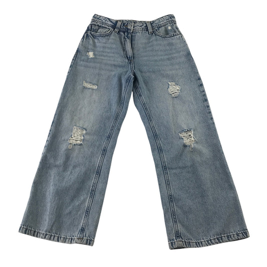 Next 8-9 years blue wide leg cotton jeans