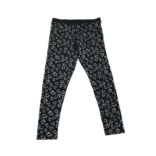 Next 9-10 years black and sparkly leopard spot leggings cotton elastane