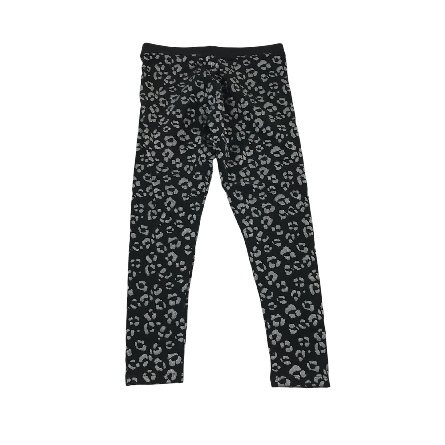 Next 9-10 years black and sparkly leopard spot leggings cotton elastane