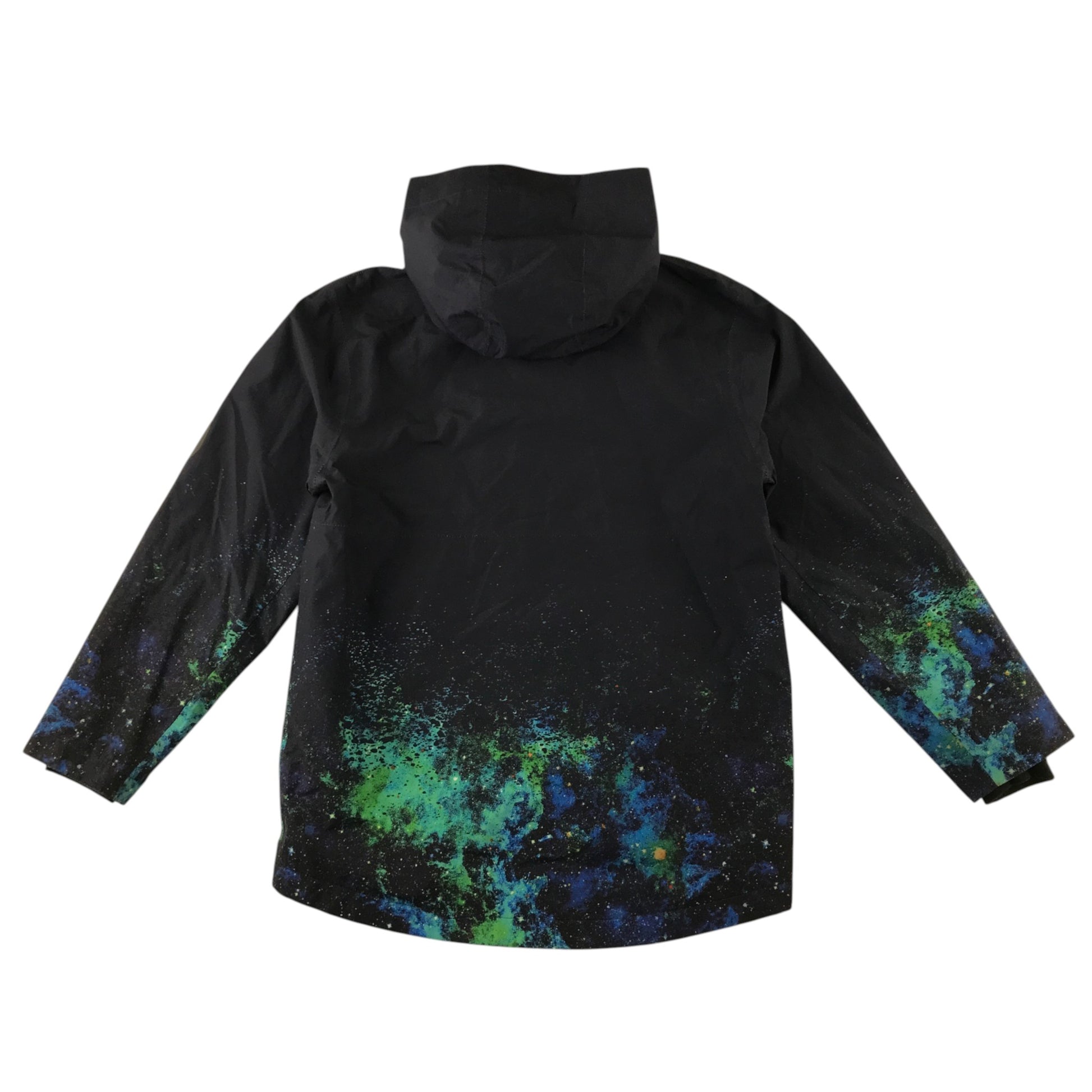 Next 9-10 years navy and turquoise jacket with splash pattern print polyester