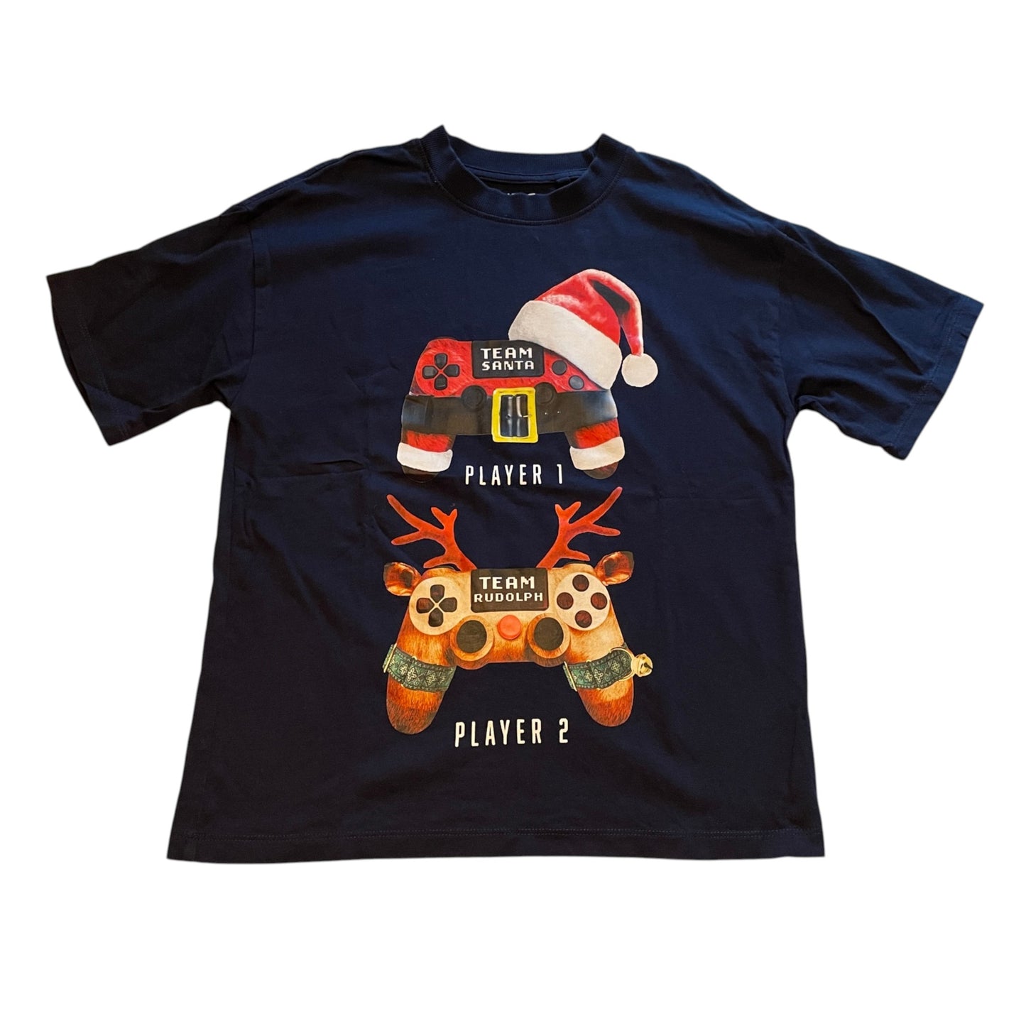 Next 9-10 years navy blue t-shirt Christmas gamer cotton
