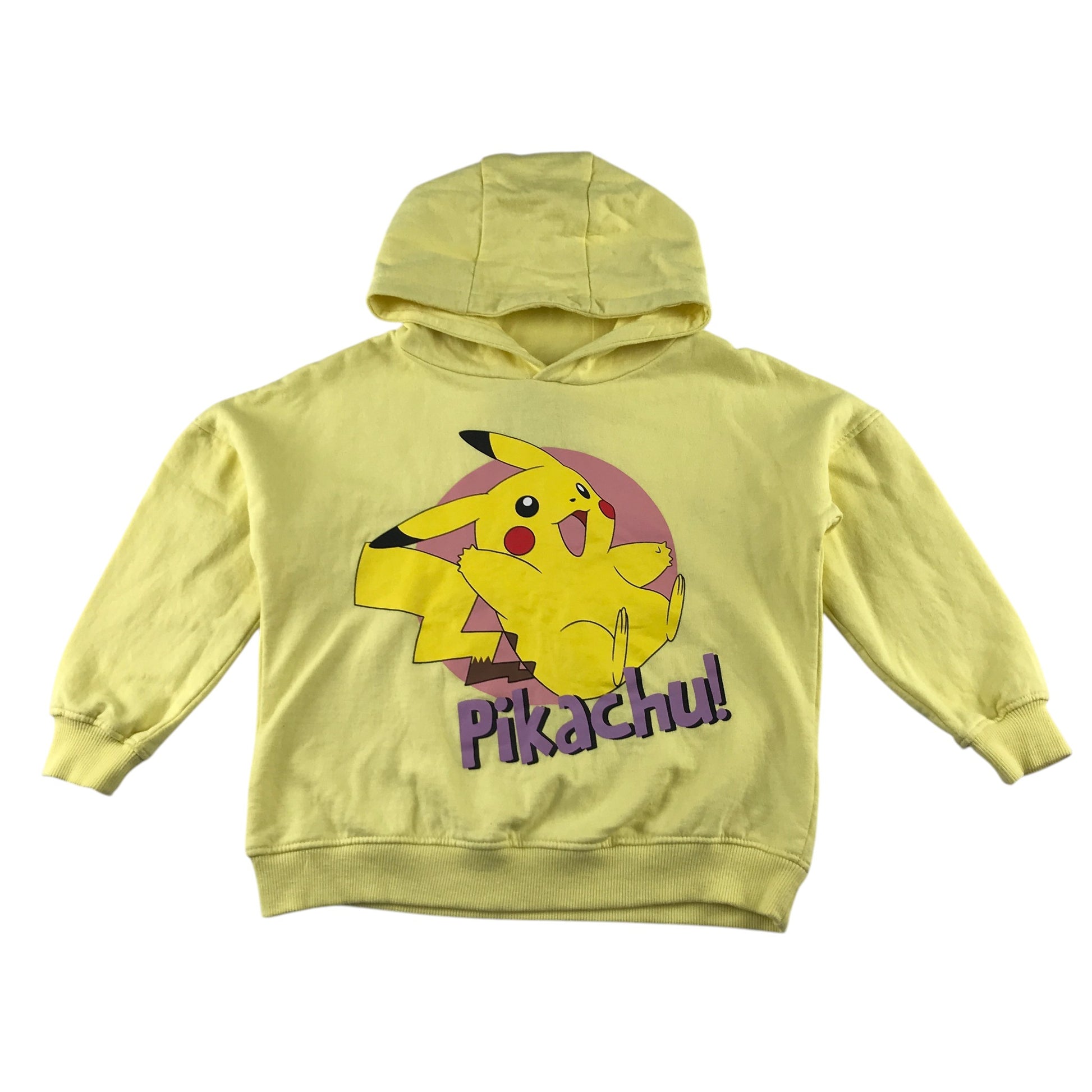Next and Character bundle 6-7 years yellow Pokemon Pikachu hoodie and cycling shorts cotton elastane