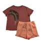 Next and F&F summer bundle 5-6 years brown sequin t-shirt and orange shorts cotton viscose