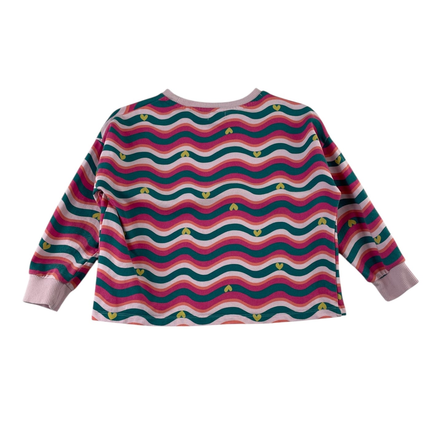 Next and M&S 5-6 years green and pink top and jeans bundle stripy love hearts