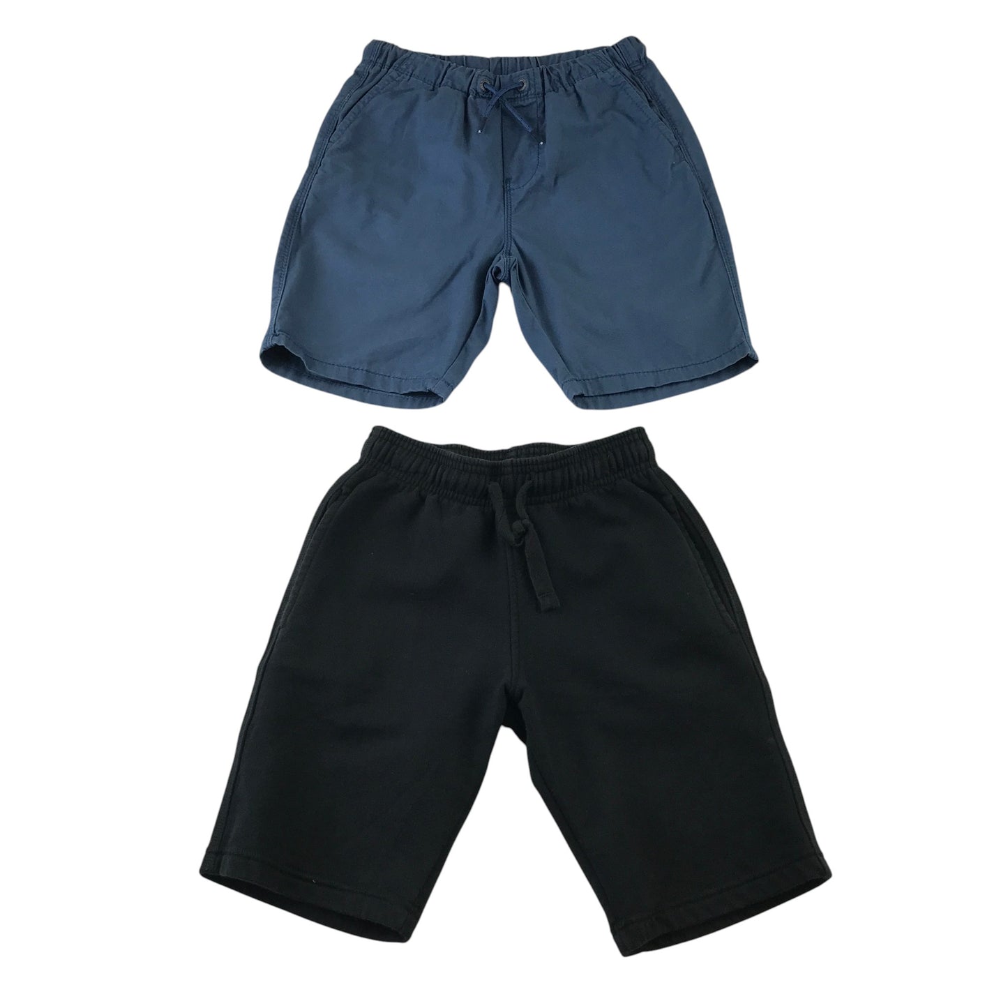 Next and M&S 7-8 years shorts bundle black jersey and blue cotton polyester
