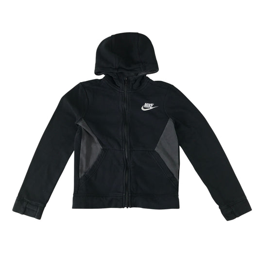 Nike 8-9 years black and grey panelled zipper hoodie