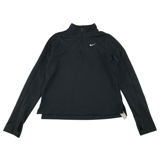 Nike 11-12 years black sport sweater quarter zipper polyester