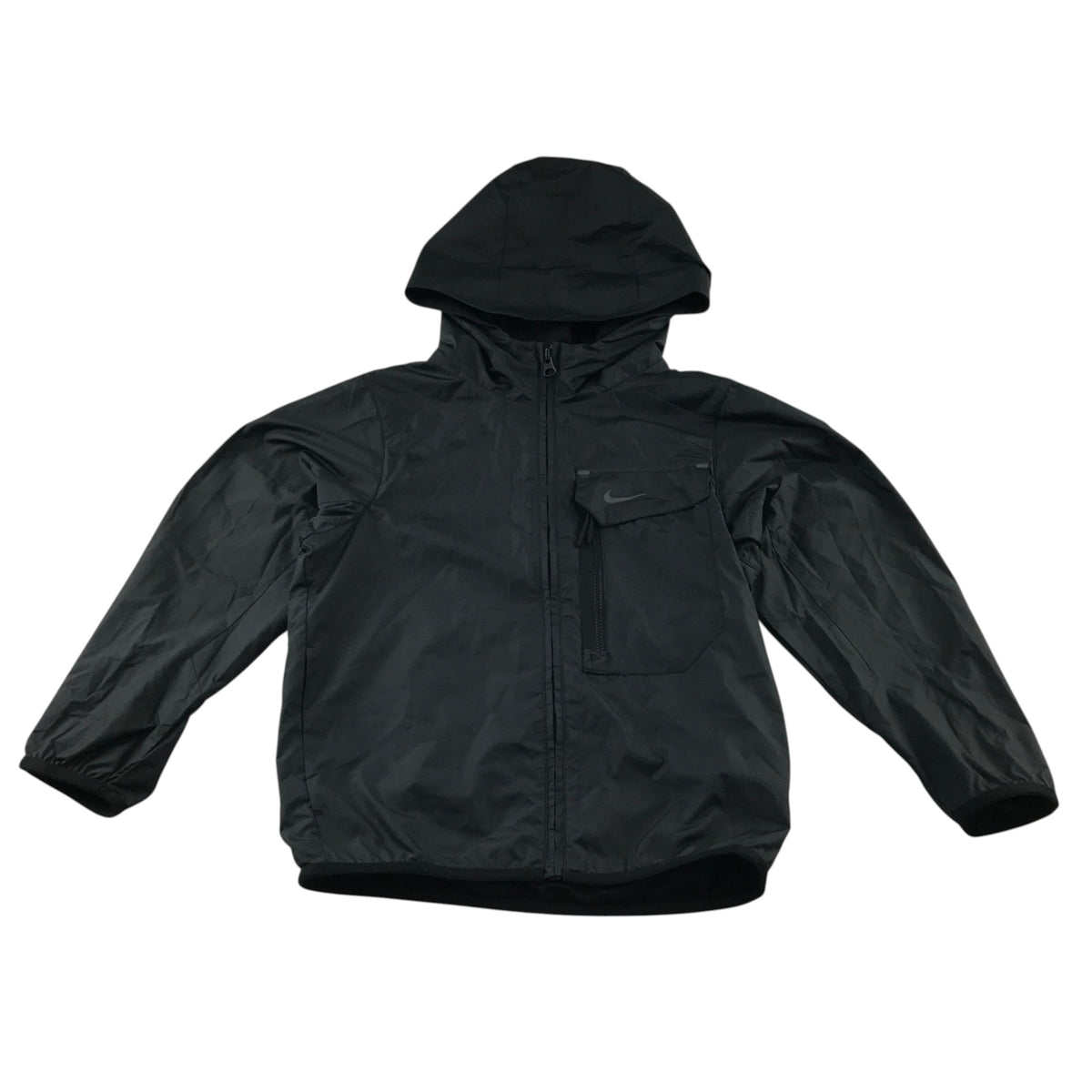 Nike 8-9 years black jacket hooded windbreaker polyester