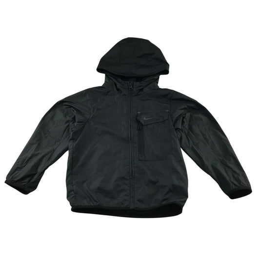 Nike 8-9 years black jacket hooded windbreaker polyester