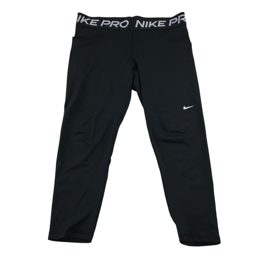 Nike PRO size L women's black sport leggings cropped legs polyester elastane