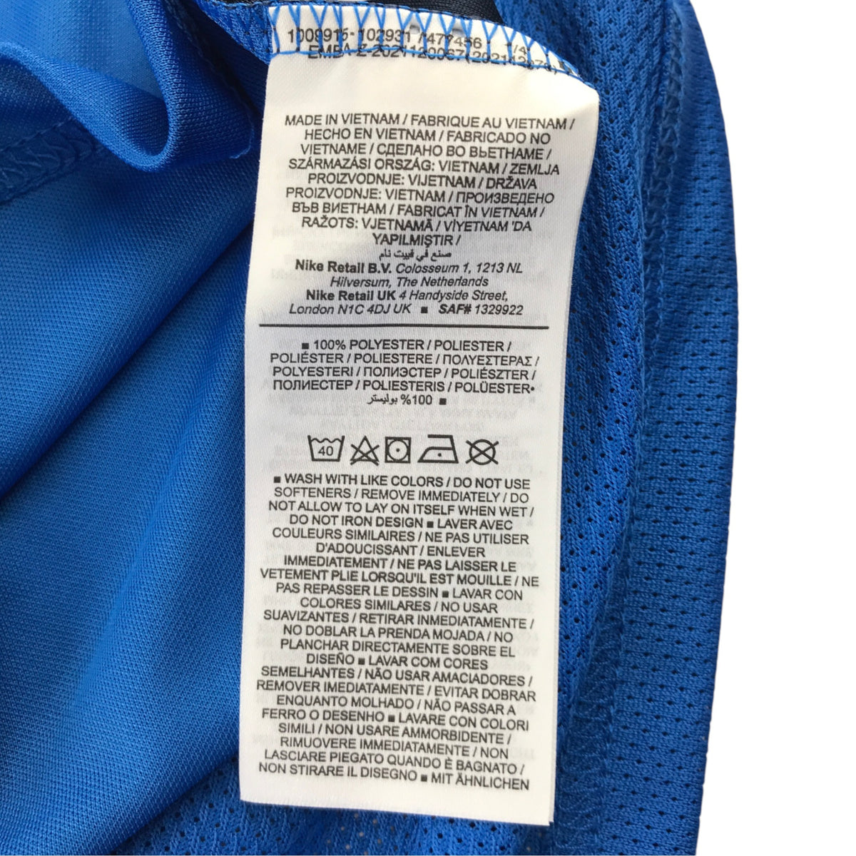 Nike size M blue men's sport top polyester