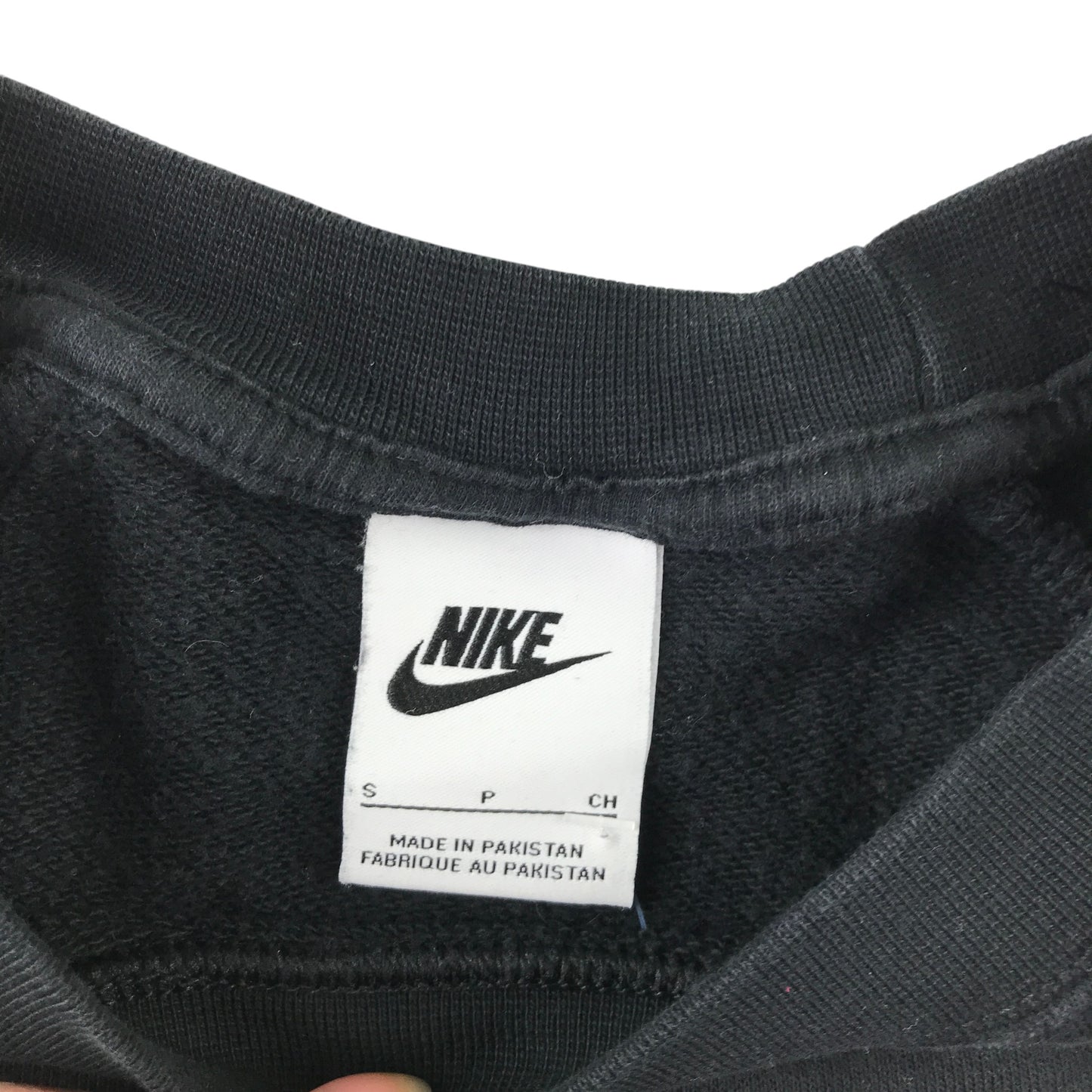 Nike size S black jersey sweater cotton polyester