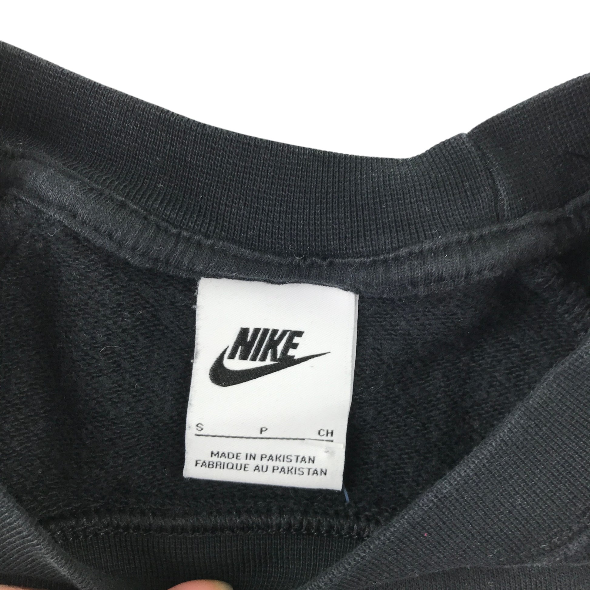 Nike size S black jersey sweater cotton polyester