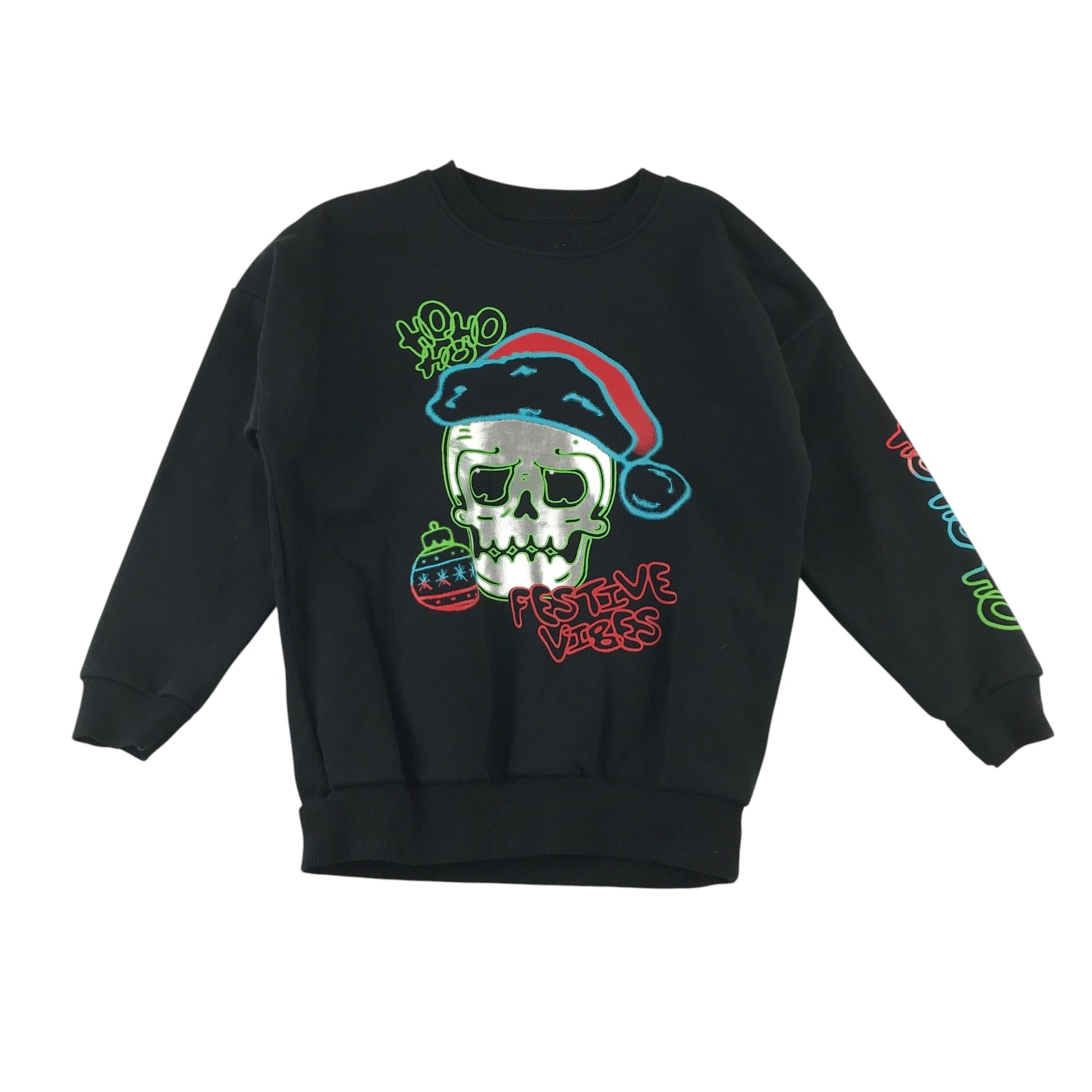 Nutmeg 6-7 years black sweater skull print cotton polyester