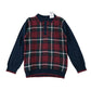 Nutmeg 6-7 years red navy check cotton jumper with collars