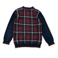 Nutmeg 6-7 years red navy check cotton jumper with collars